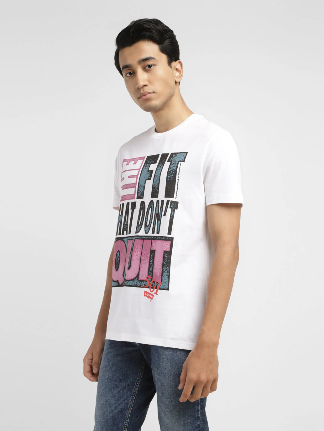Men's Typographic Print Slim Fit T-shirt - Image 5