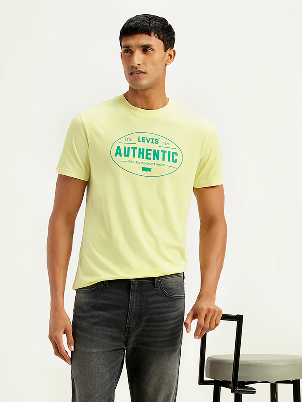 Men's Typographic Print Slim Fit T-Shirt - Image 2