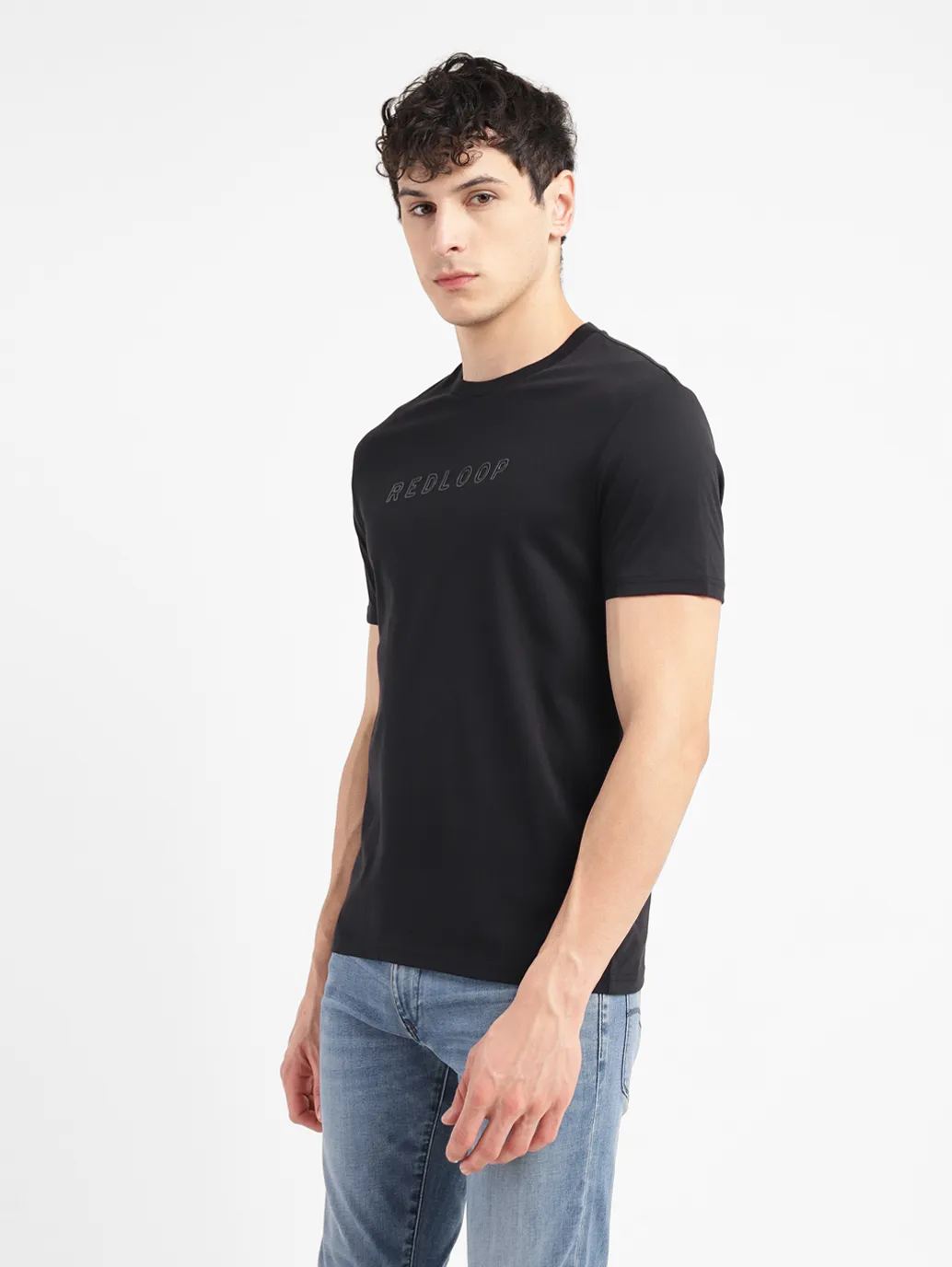 Men's Redloop Typographic Print Slim Fit T-shirt - Image 4