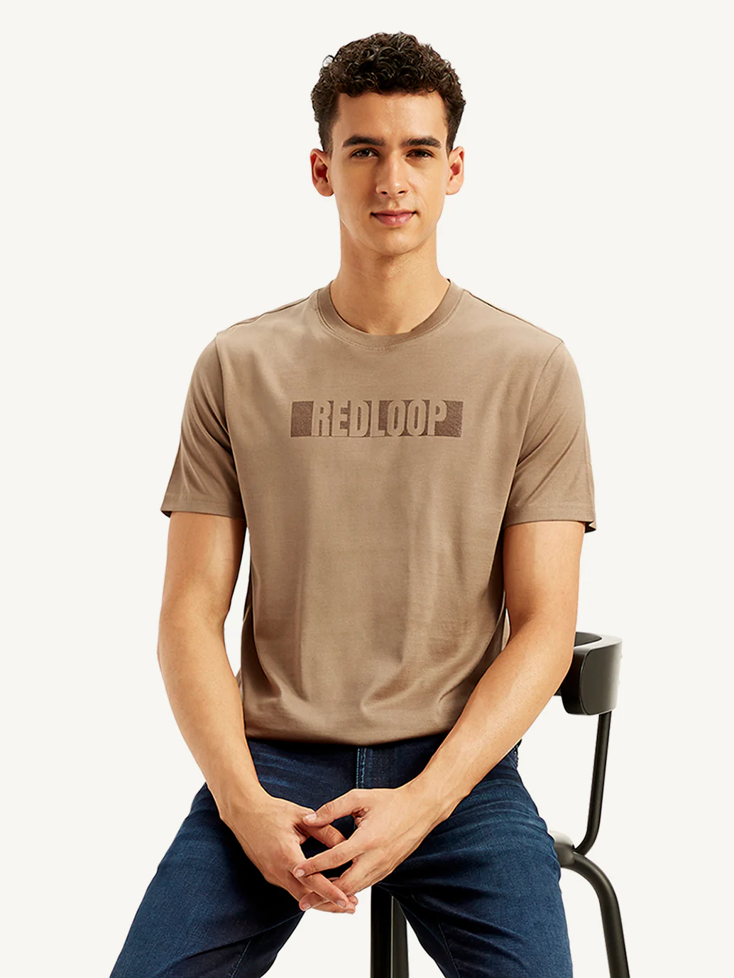 Men's Redloop Typographic Print Slim Fit T-shirt - Image 2