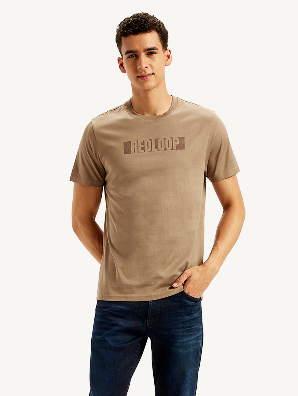 Men's Redloop Typographic Print Slim Fit T-shirt - Image 3