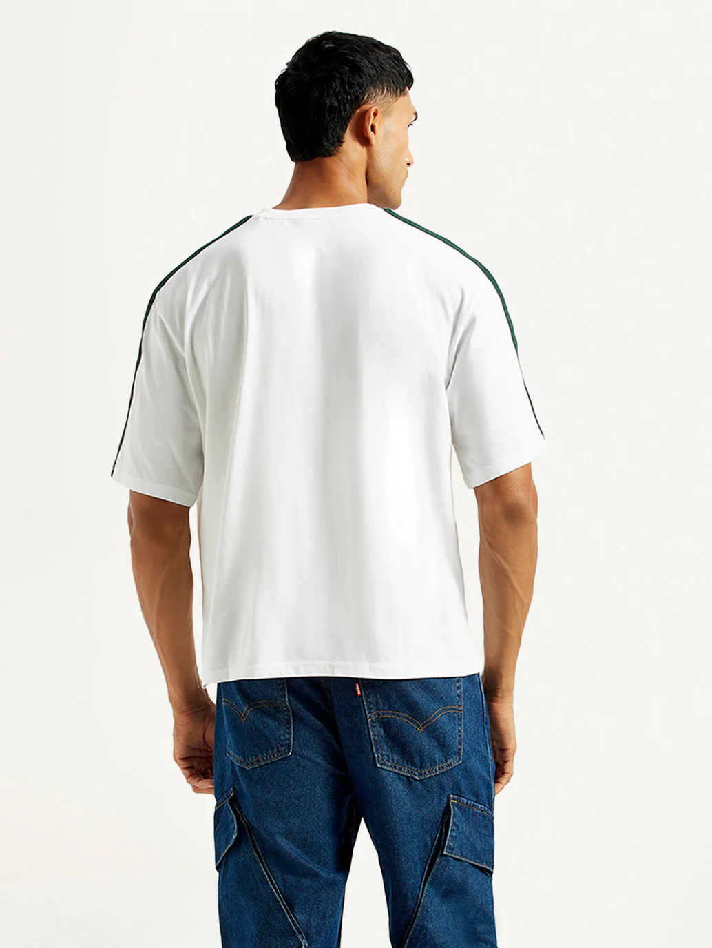 Men's Typographic Print White Loose Fit T-shirt - Image 3