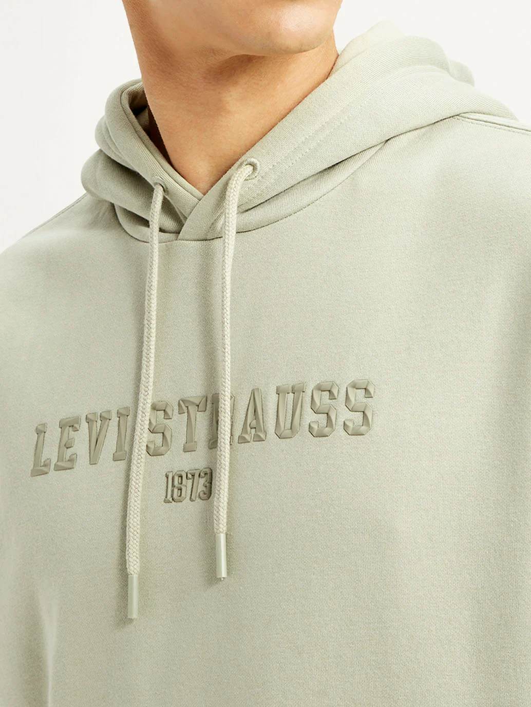 Men's Typography Beige Hooded Sweatshirt - Image 5