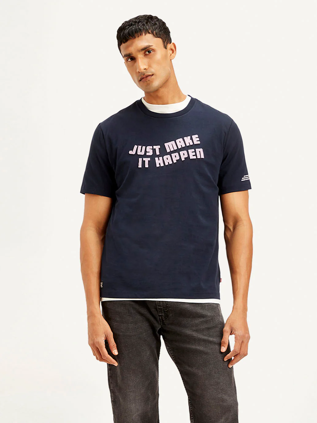 Men's Typography Crew Neck T-shirt - Image 3