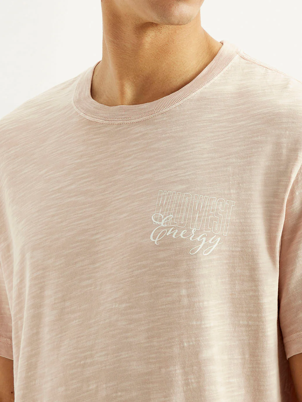 Men's Typography Overdyed Crew Neck T-shirt - Image 4