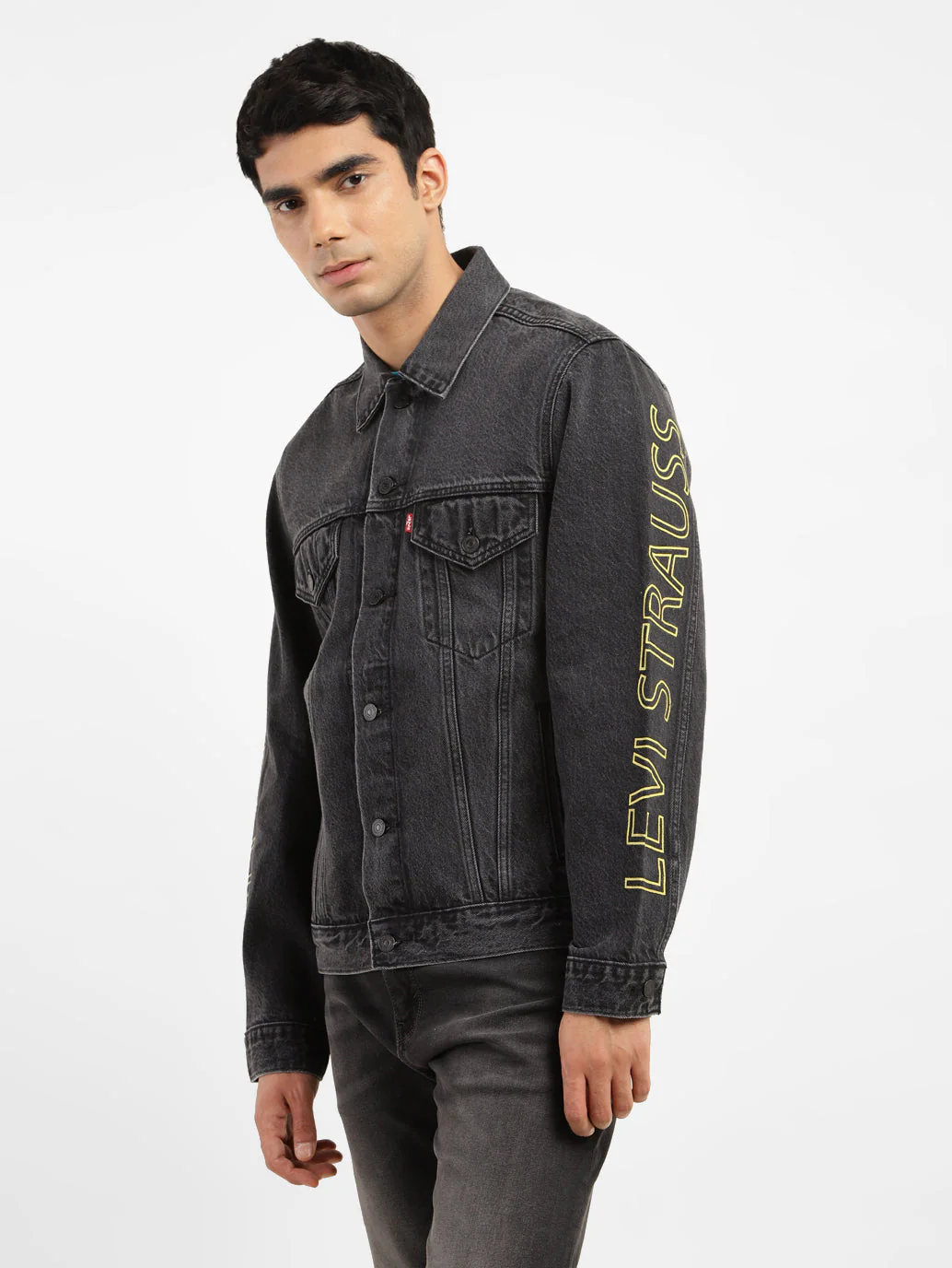 Men's Printed Spread Collar Denim Jacket - Image 4