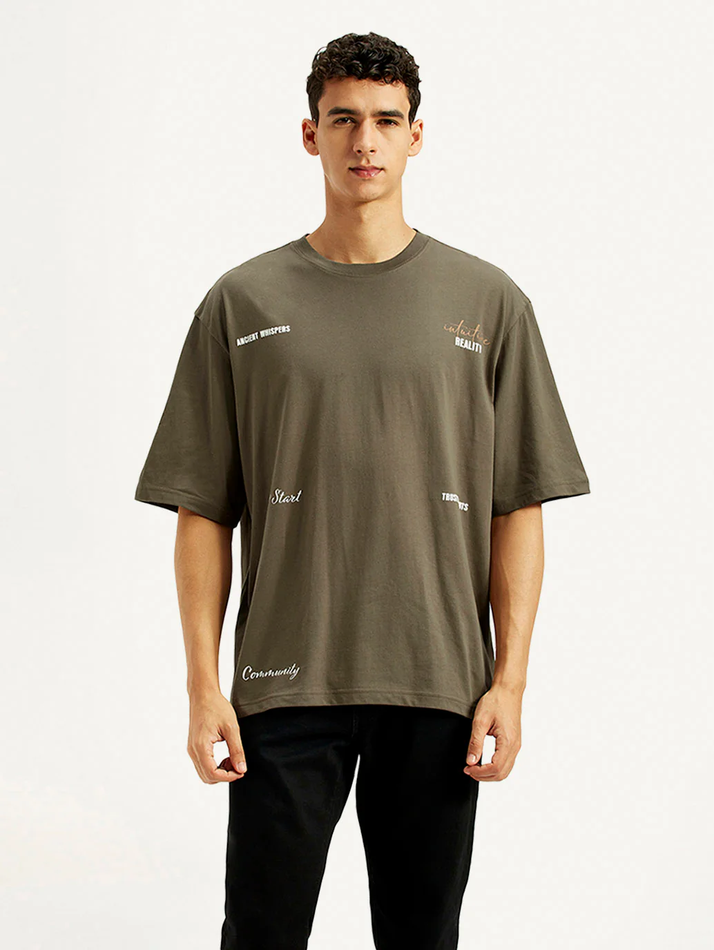Men's Typography Loose Fit T-Shirt - Image 2