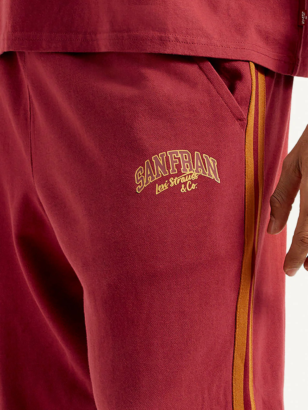 Men's Typography Maroon Crew Neck Co-Ord Set - Image 5