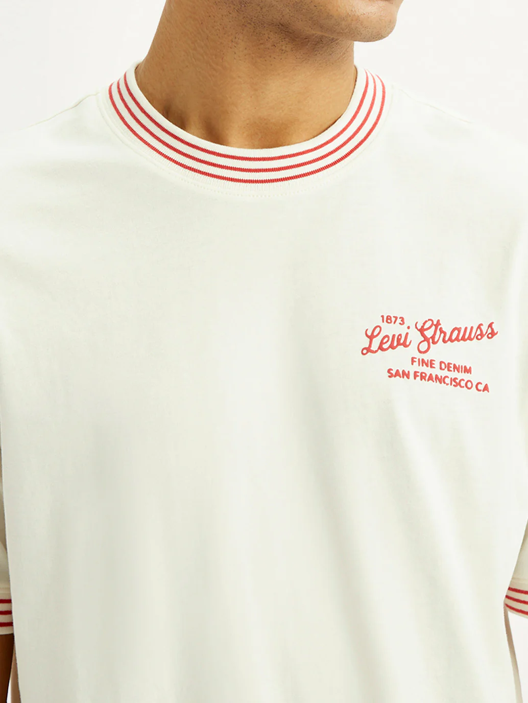 Men's Typography Off White Crew Neck T-shirt - Image 5