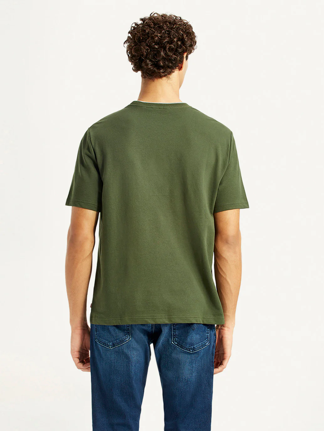 Men's Typography Olive Crew Neck T-shirt - Image 2