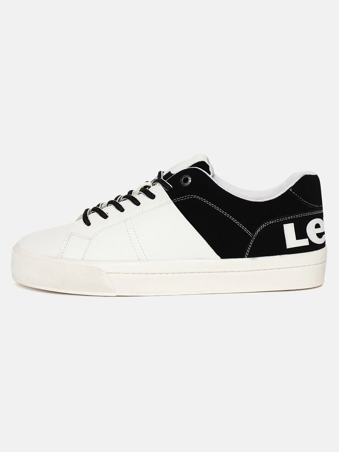 Men's White And Black Colorblock Shoes - Image 4