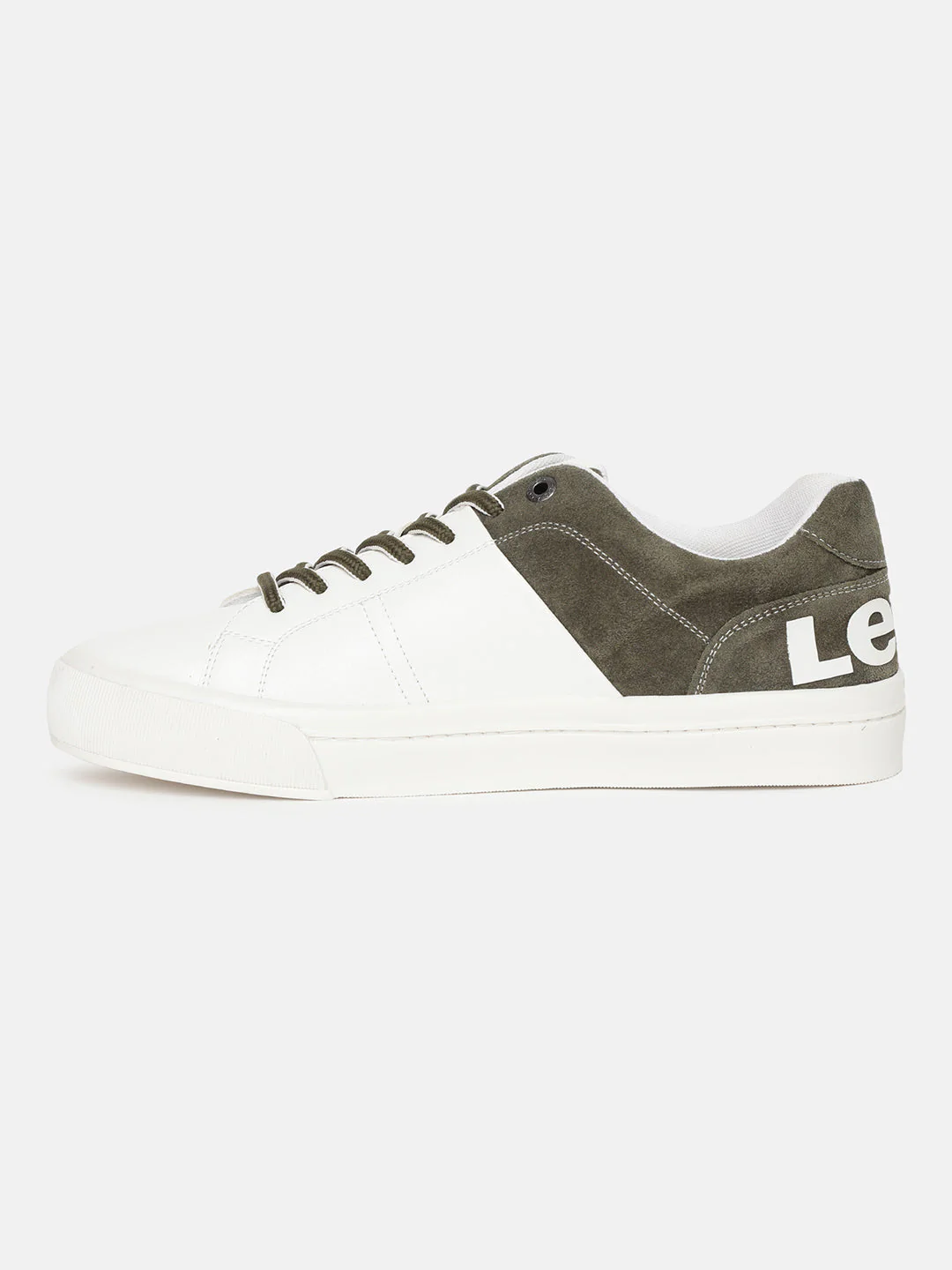 Men's White And Green Colorblock Shoes - Image 4