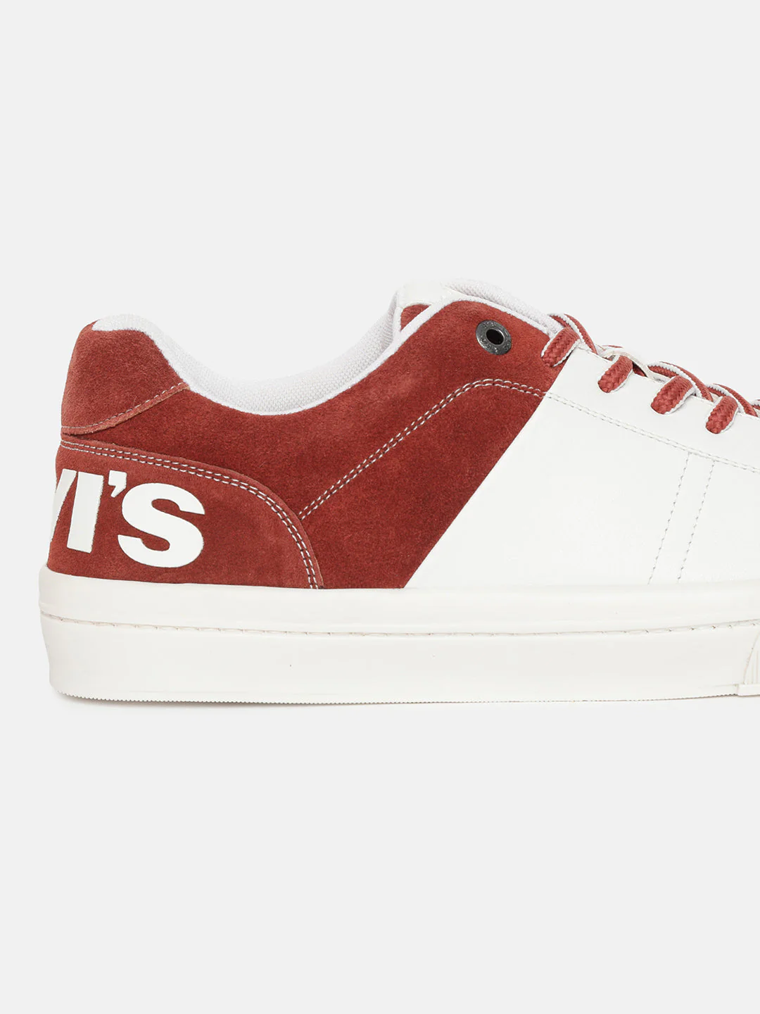 Men's White And Red Colorblock Shoes - Image 2