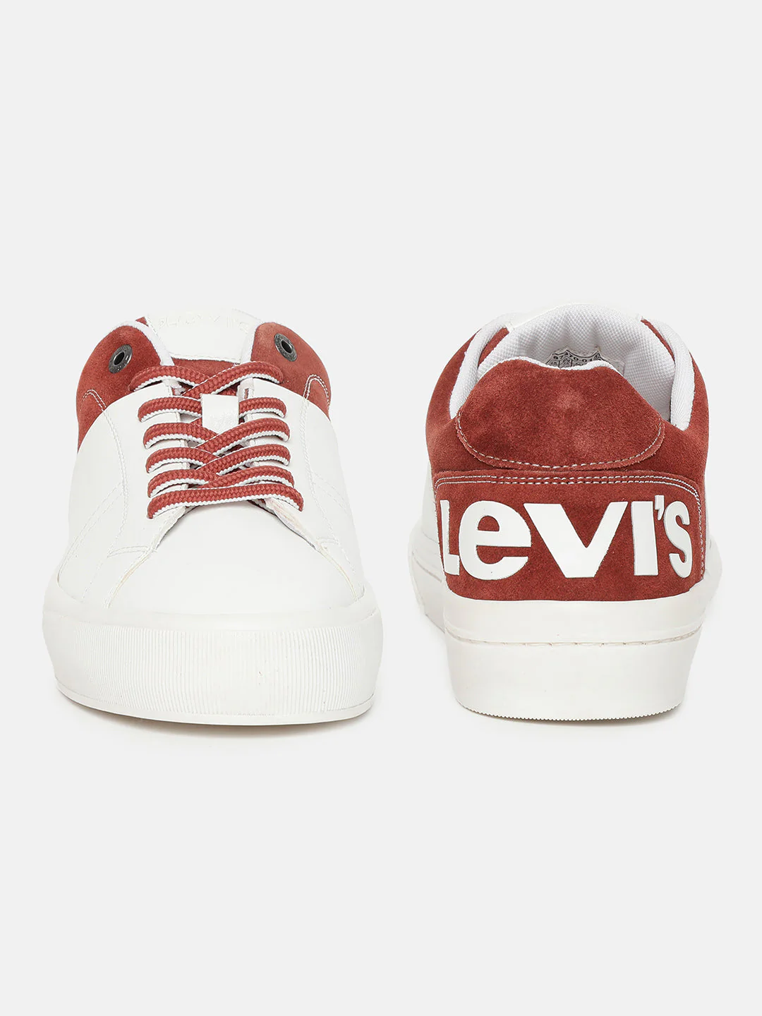 Men's White And Red Colorblock Shoes - Image 3
