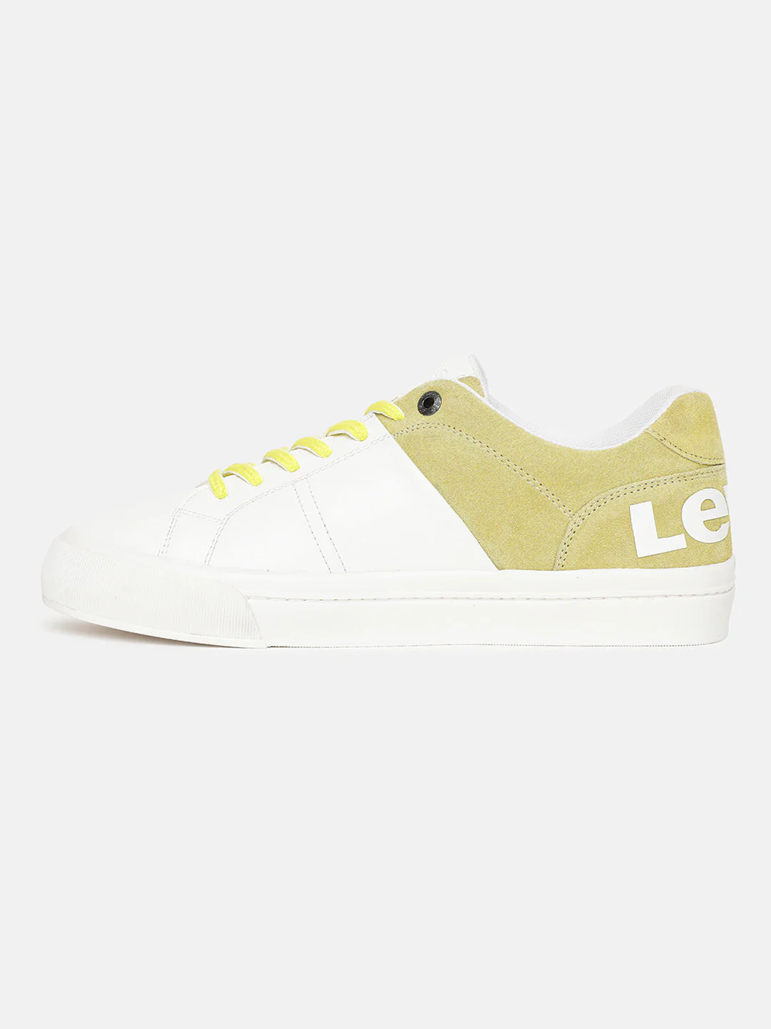 Men's White And Yellow Colorblock Shoes - Image 4