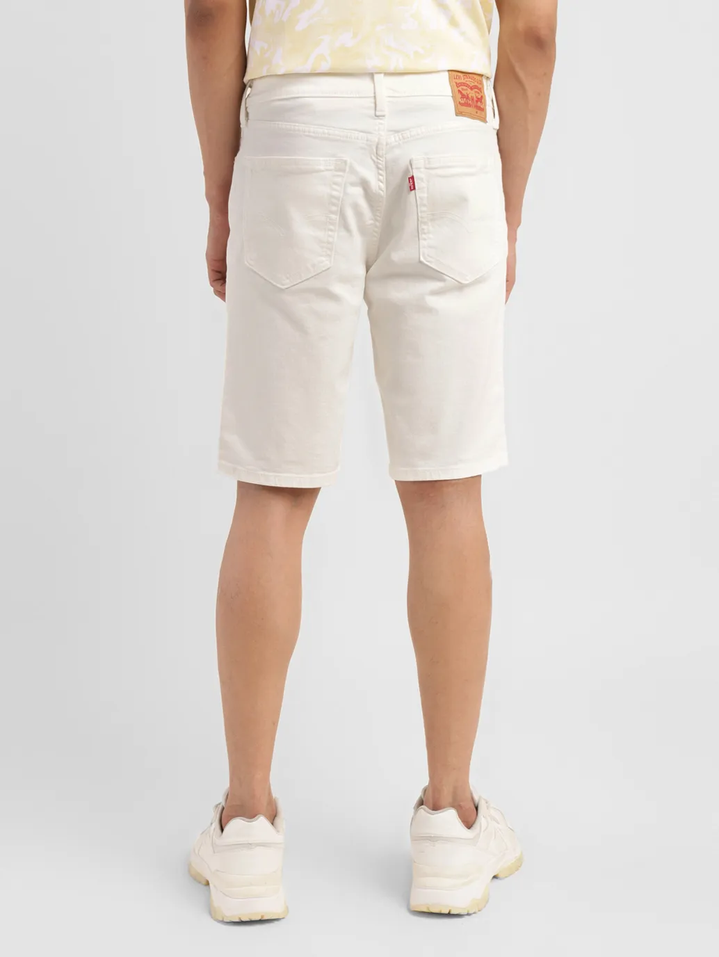 Men's White Regular Fit Shorts - Image 3