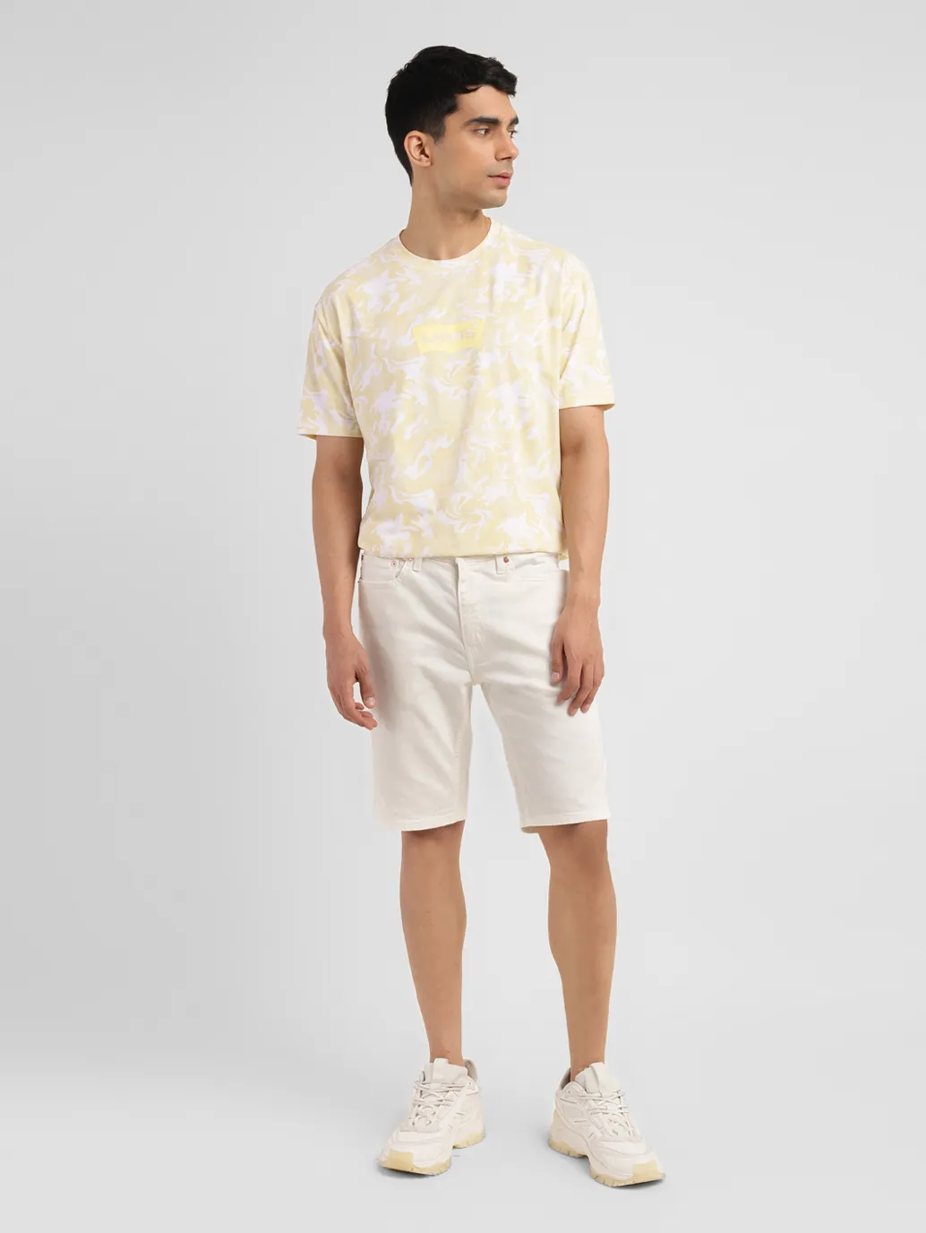 Men's White Regular Fit Shorts - Image 7