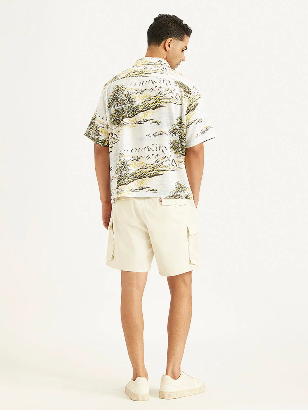 Men's White Regular Fit Shorts - Image 4