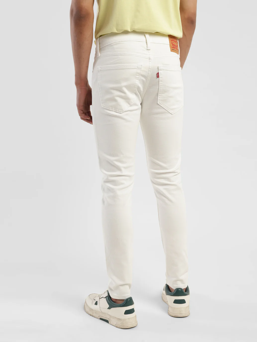 Men's White Skinny Fit Mid Rise Jeans - Image 3