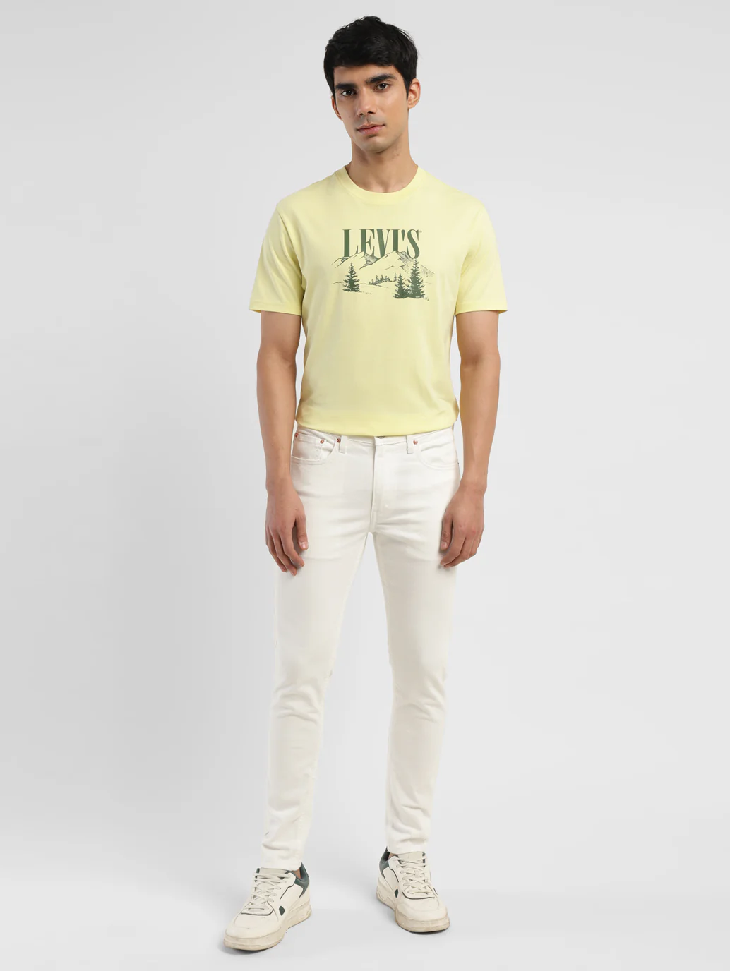 Men's White Skinny Fit Mid Rise Jeans - Image 7