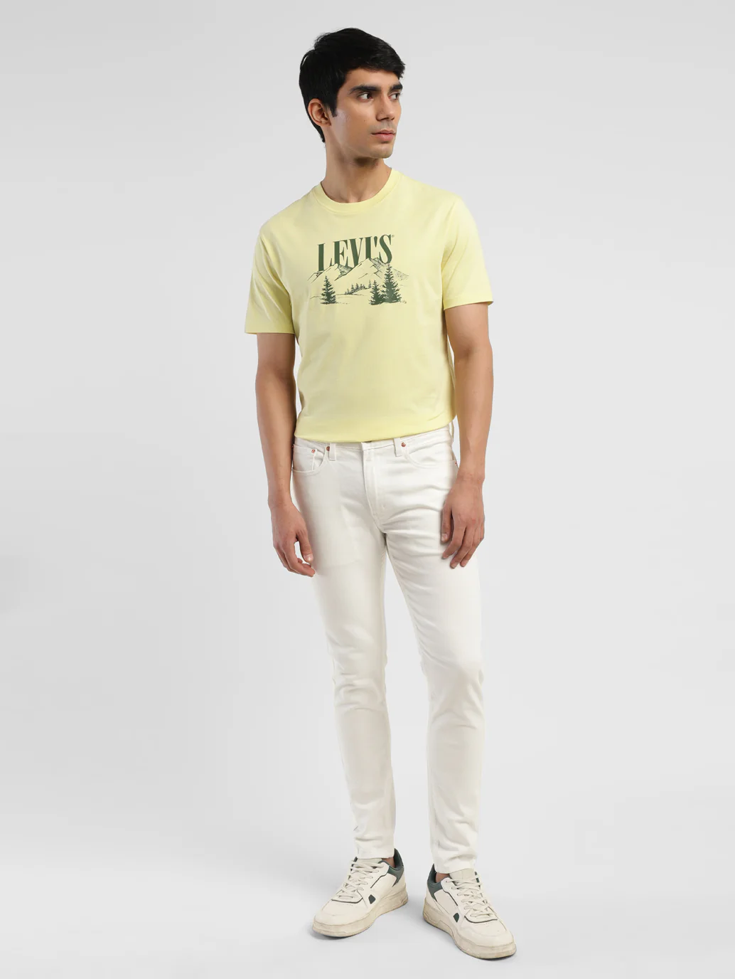 Men's White Skinny Fit Mid Rise Jeans - Image 8