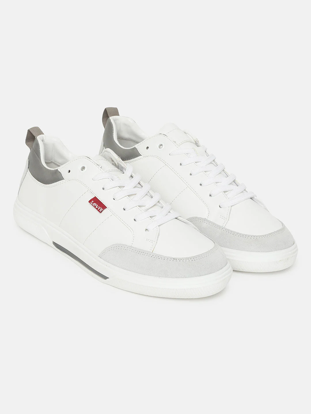 Men's White Solid Shoes