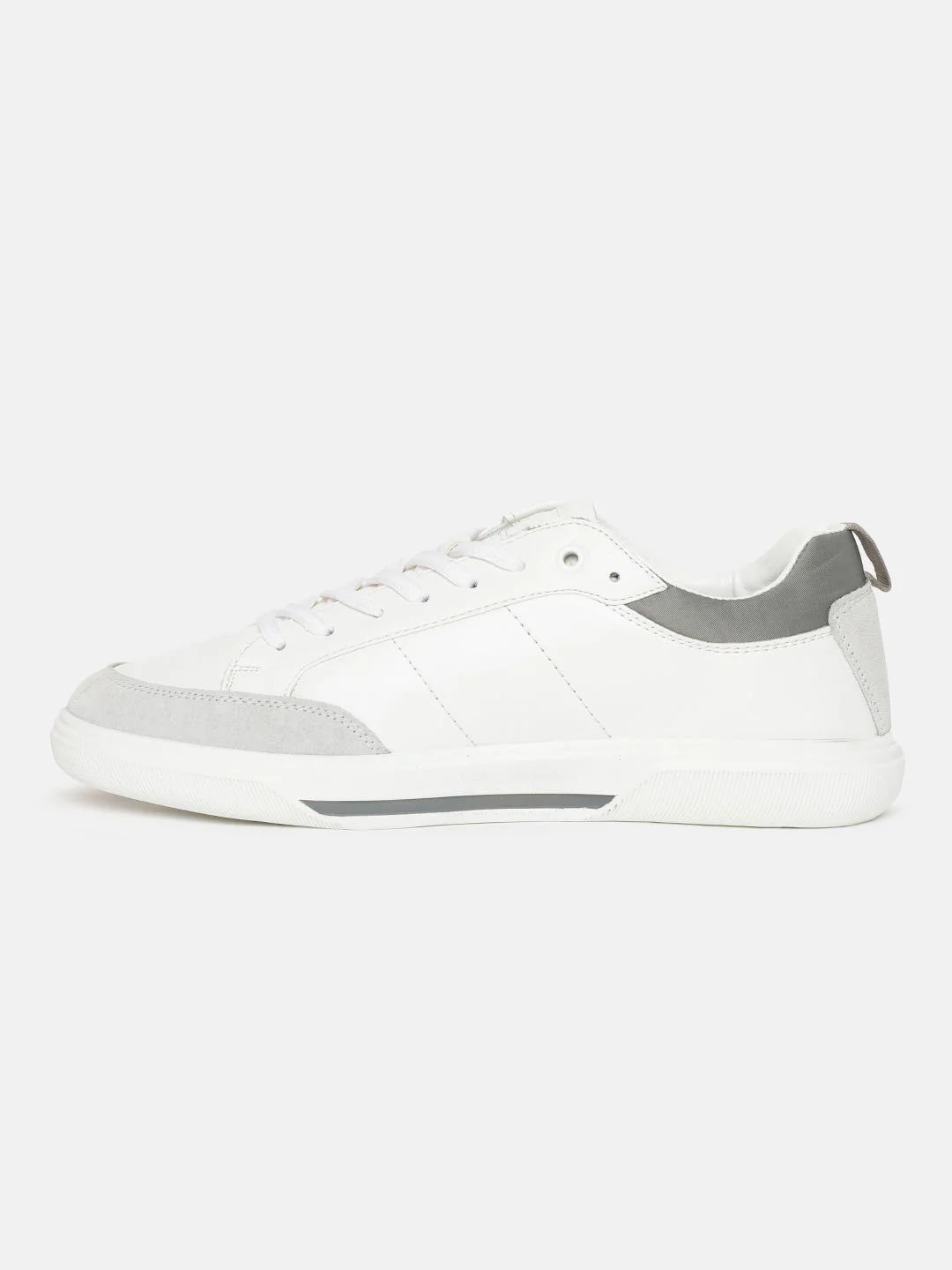 Men's White Solid Shoes - Image 4