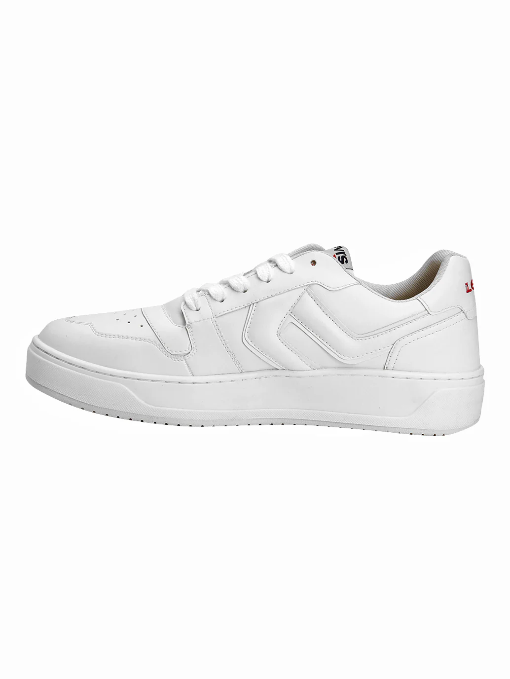 Men's White Solid Sneakers - Image 2