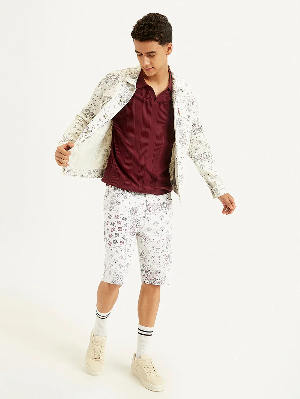 Men's White Tapered Shorts - Image 5