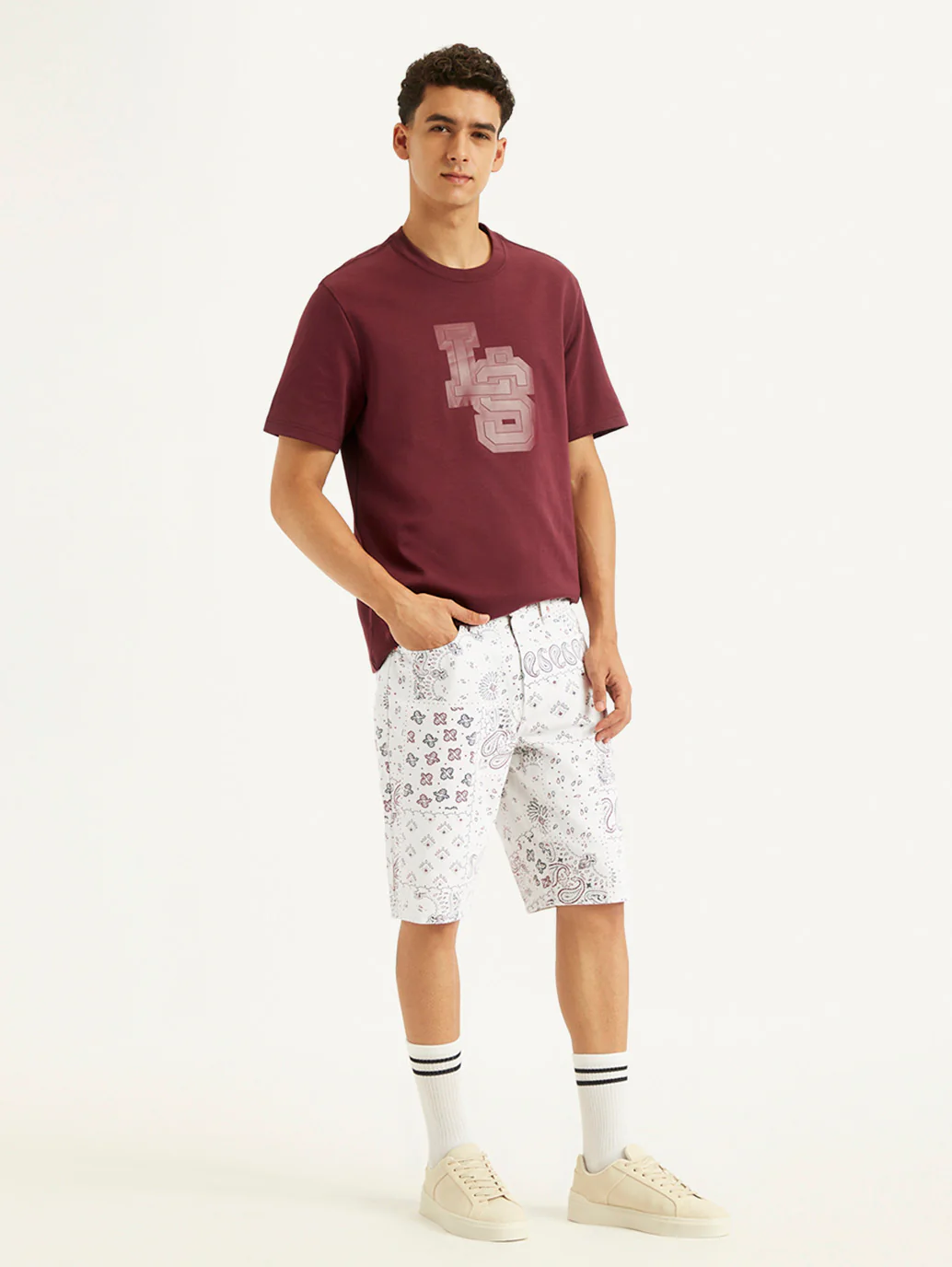 Men's White Tapered Shorts - Image 6
