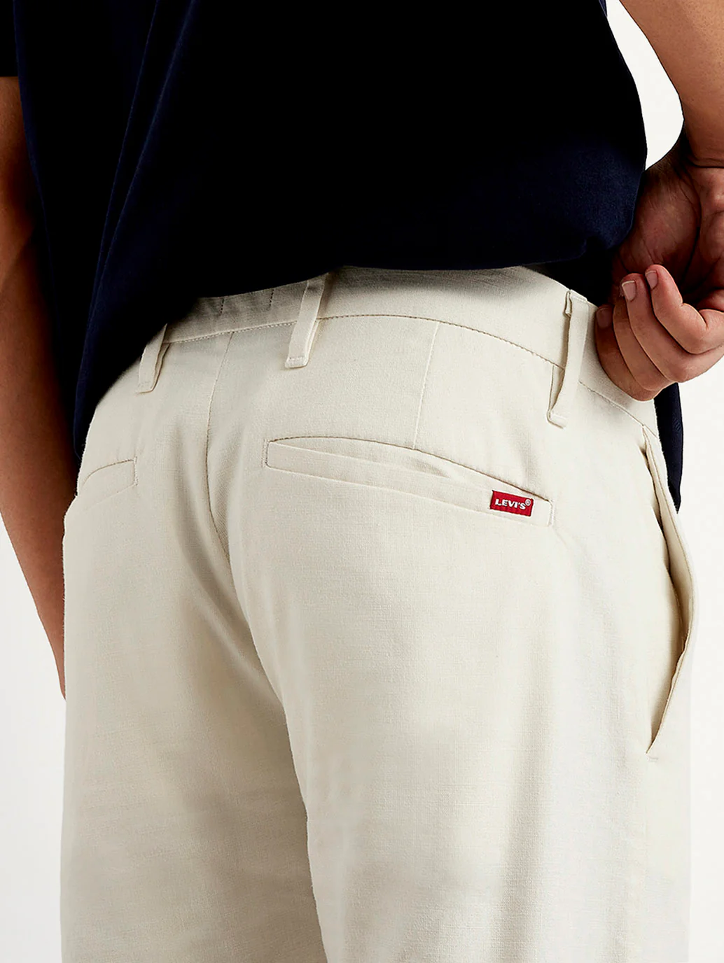 Men's White Tapered Fit Trousers - Image 5