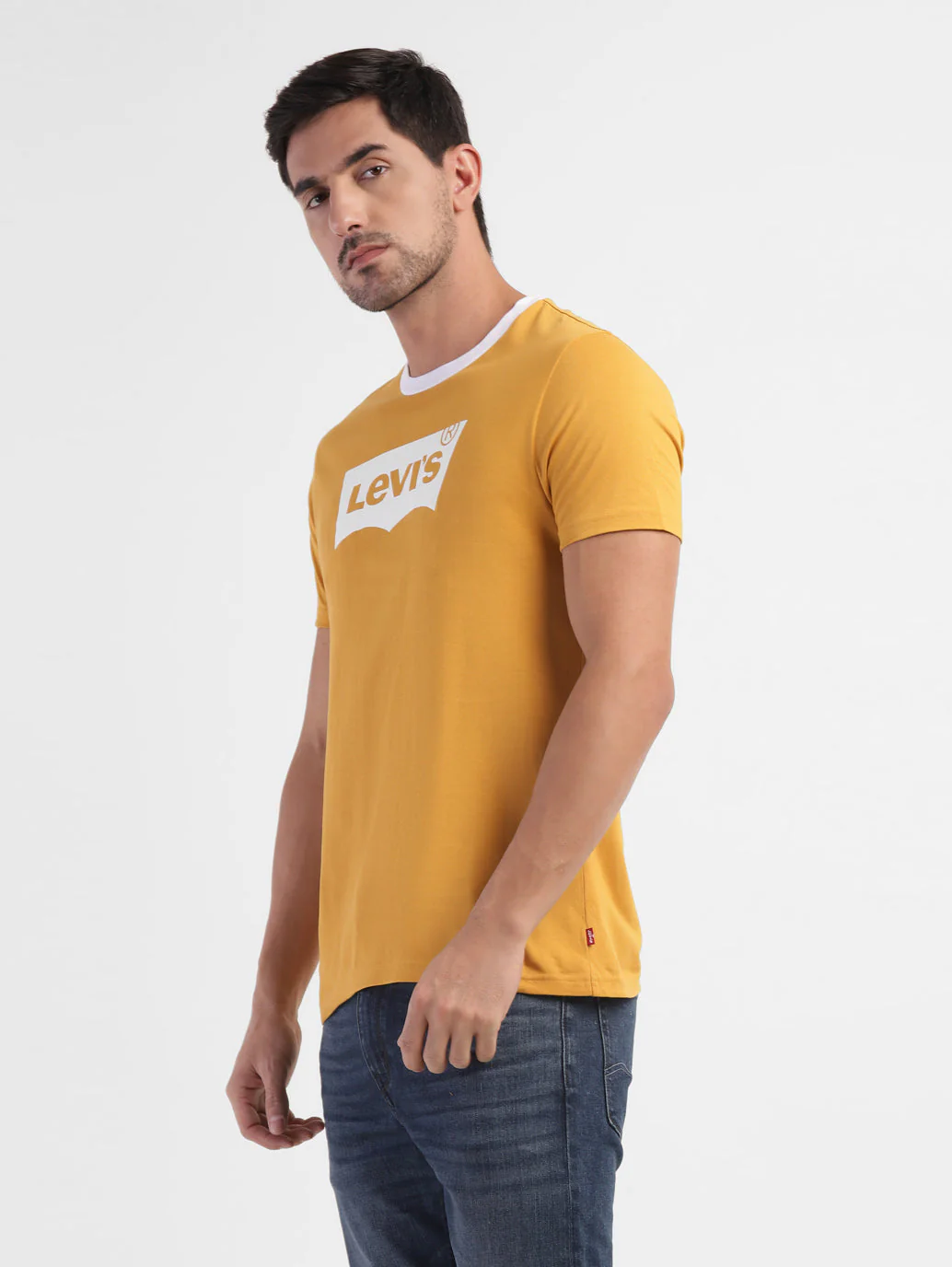 Men's Yellow Brand Logo T-Shirt - Image 4