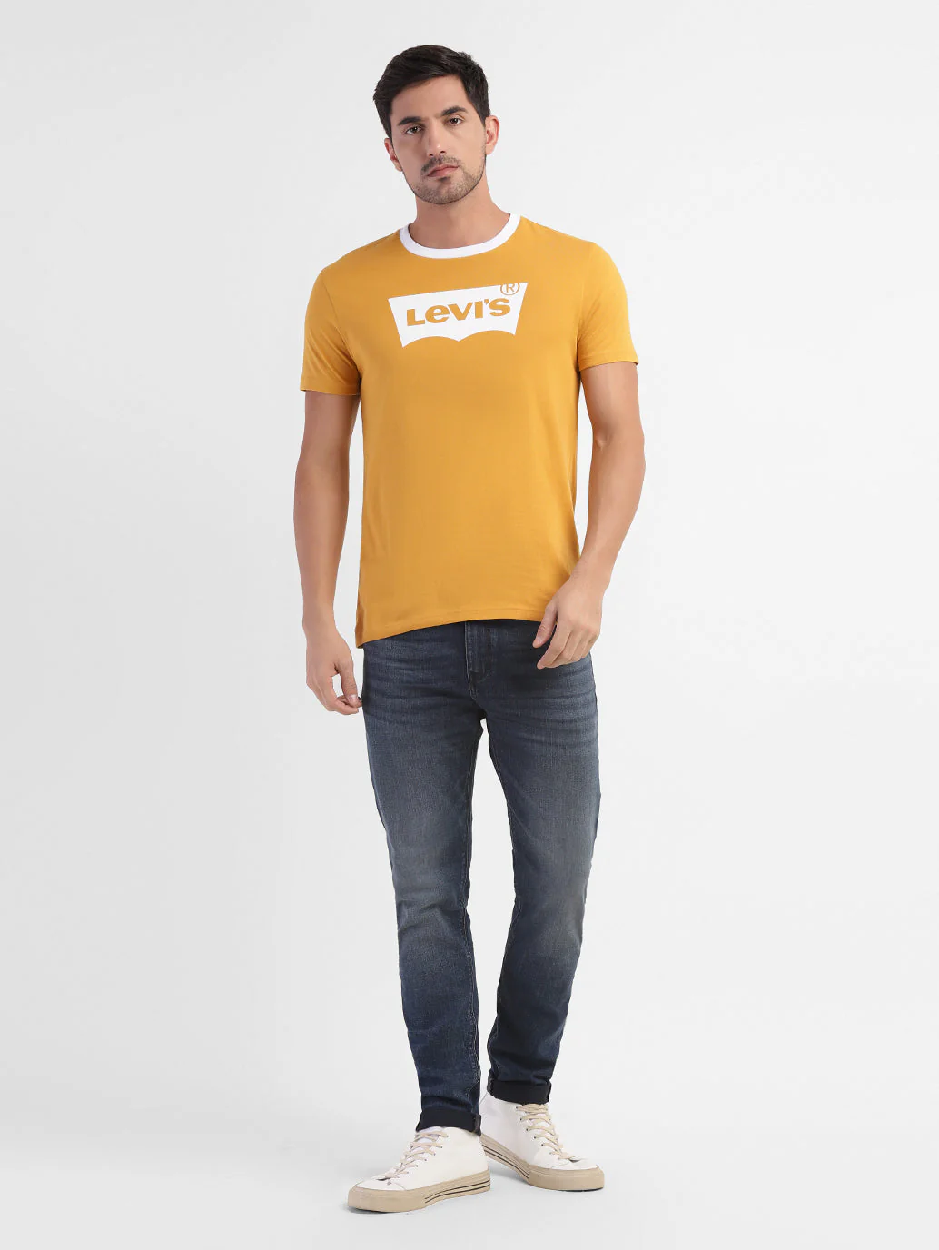 Men's Yellow Brand Logo T-Shirt - Image 5