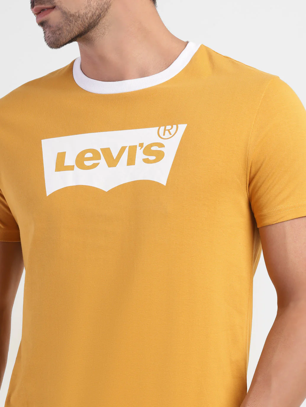Men's Yellow Brand Logo T-Shirt - Image 6