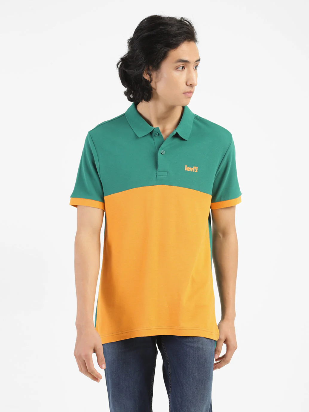 Men's Yellow Polo Collar T-Shirt - Image 2