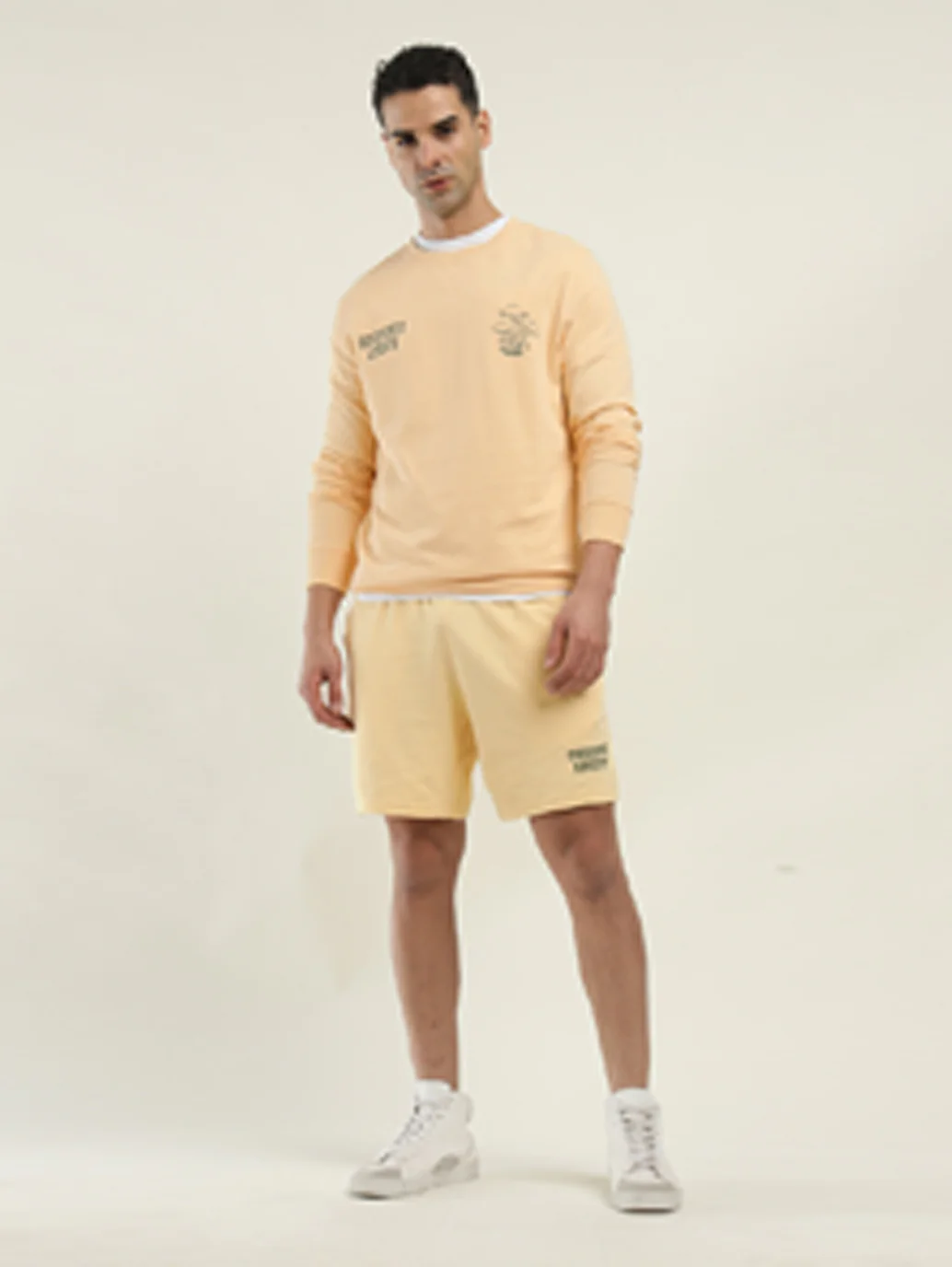 Men's Yellow Regular Fit Shorts - Image 2