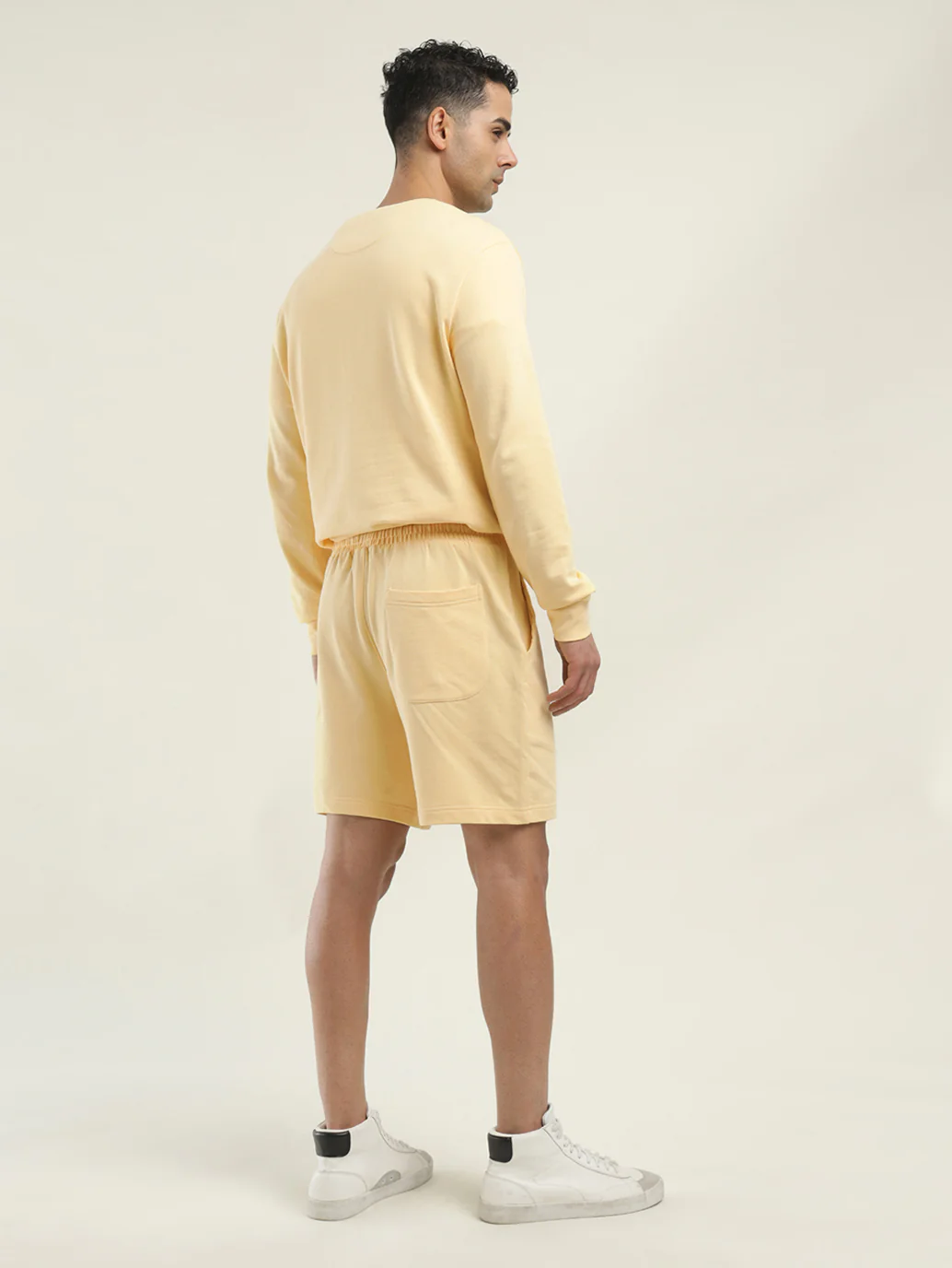 Men's Yellow Regular Fit Shorts - Image 3