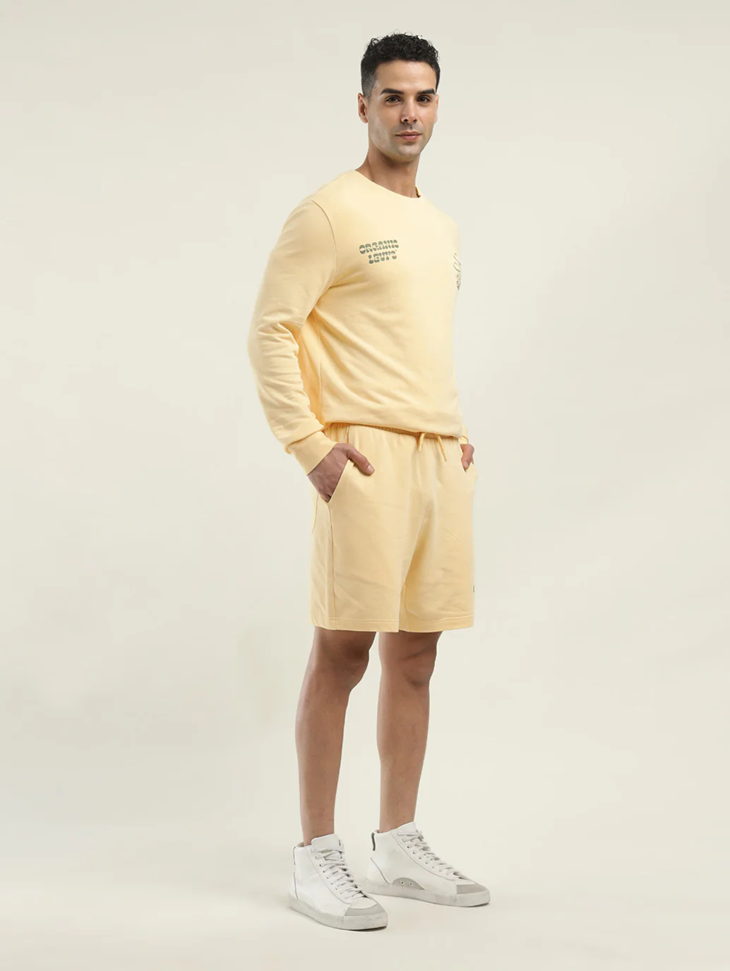 Men's Yellow Regular Fit Shorts - Image 5