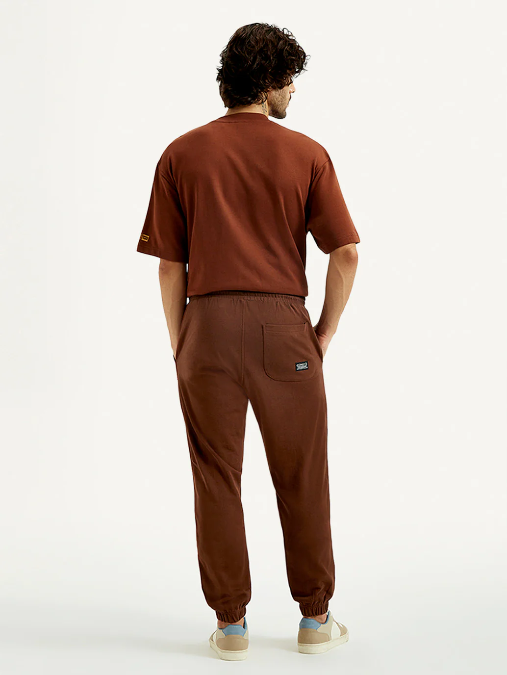 Men's Brown Solid Joggers - Image 3