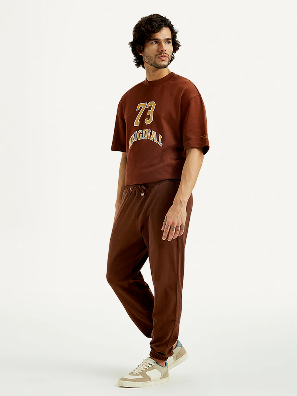 Men's Brown Solid Joggers - Image 5