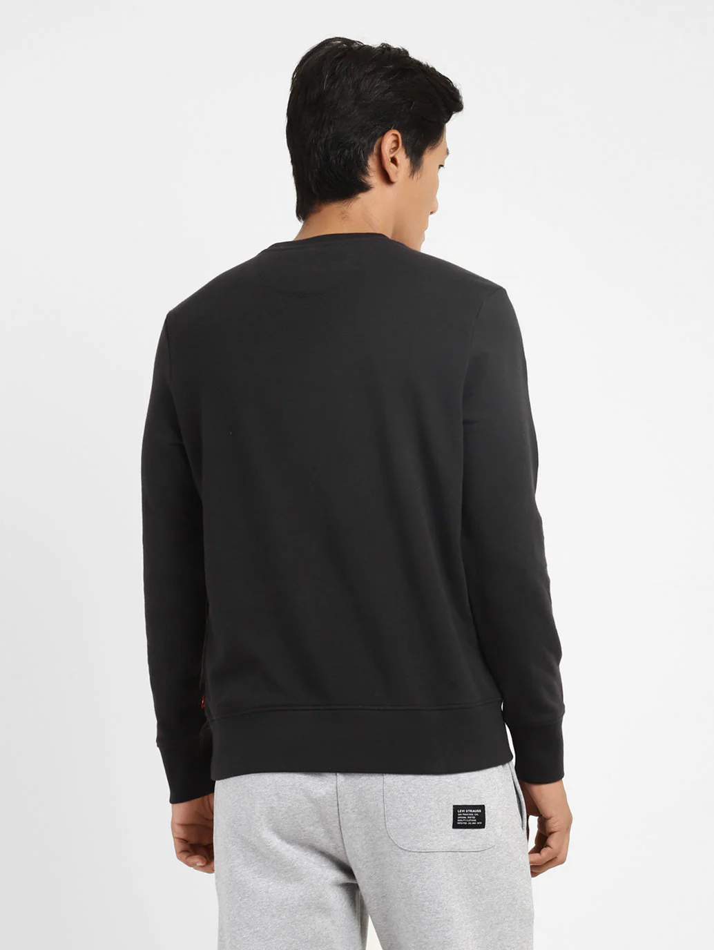 Men's Brand Logo Crew Neck Sweatshirt Black - Image 3