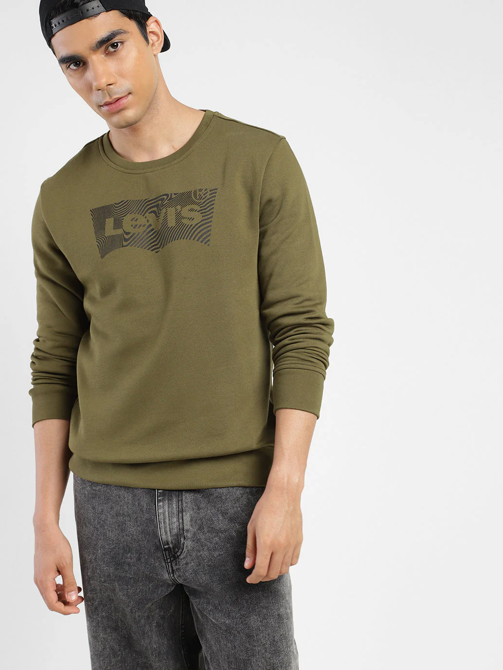 Men's Brand Logo Crew Neck Sweatshirt Green - Image 2