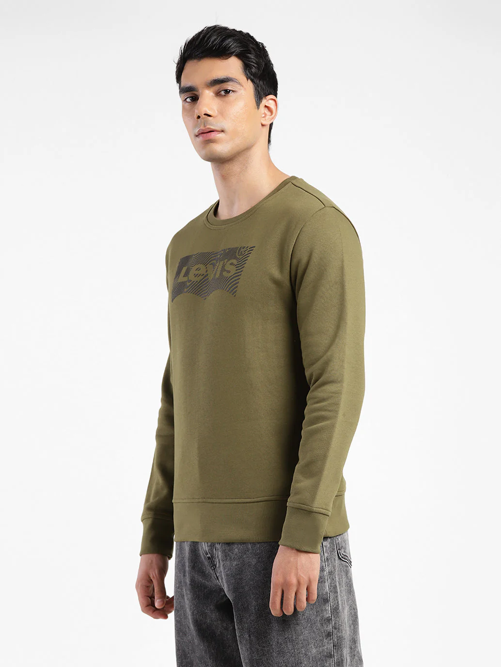 Men's Brand Logo Crew Neck Sweatshirt Green - Image 4