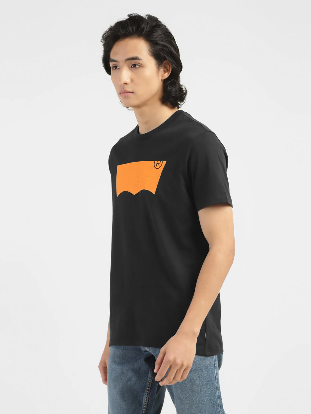 Men's Brand Logo Crew Neck T-shirt Black - Image 4