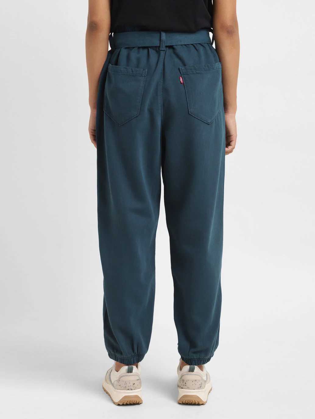 Women Mid Rise Teal Loose Tapered Fit Joggers - Image 3