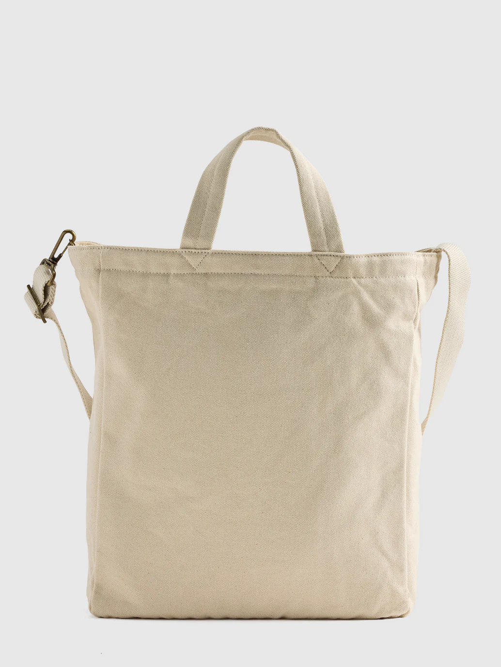 Unisex Beige Solid Tote Bag - Image 3