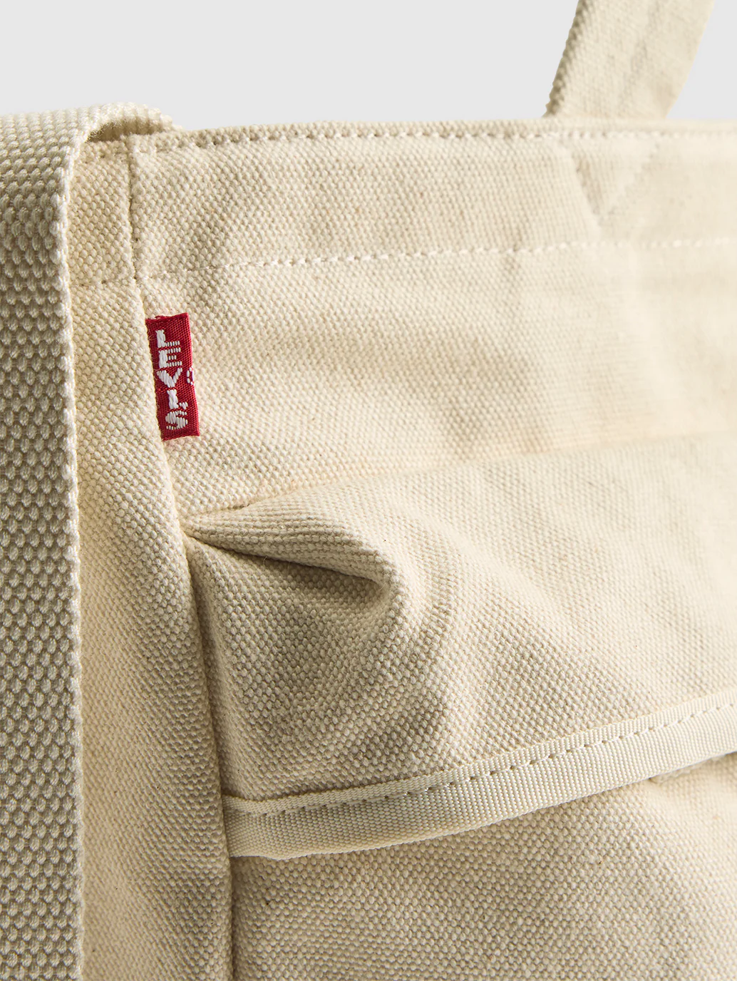 Unisex Beige Solid Tote Bag - Image 4