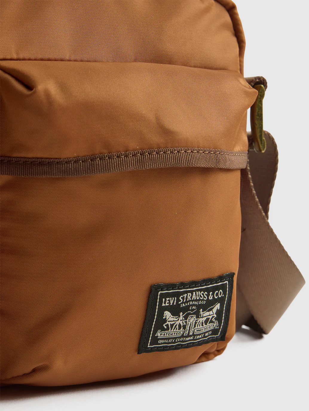 Unisex Brown Solid Messenger Bag - Image 4