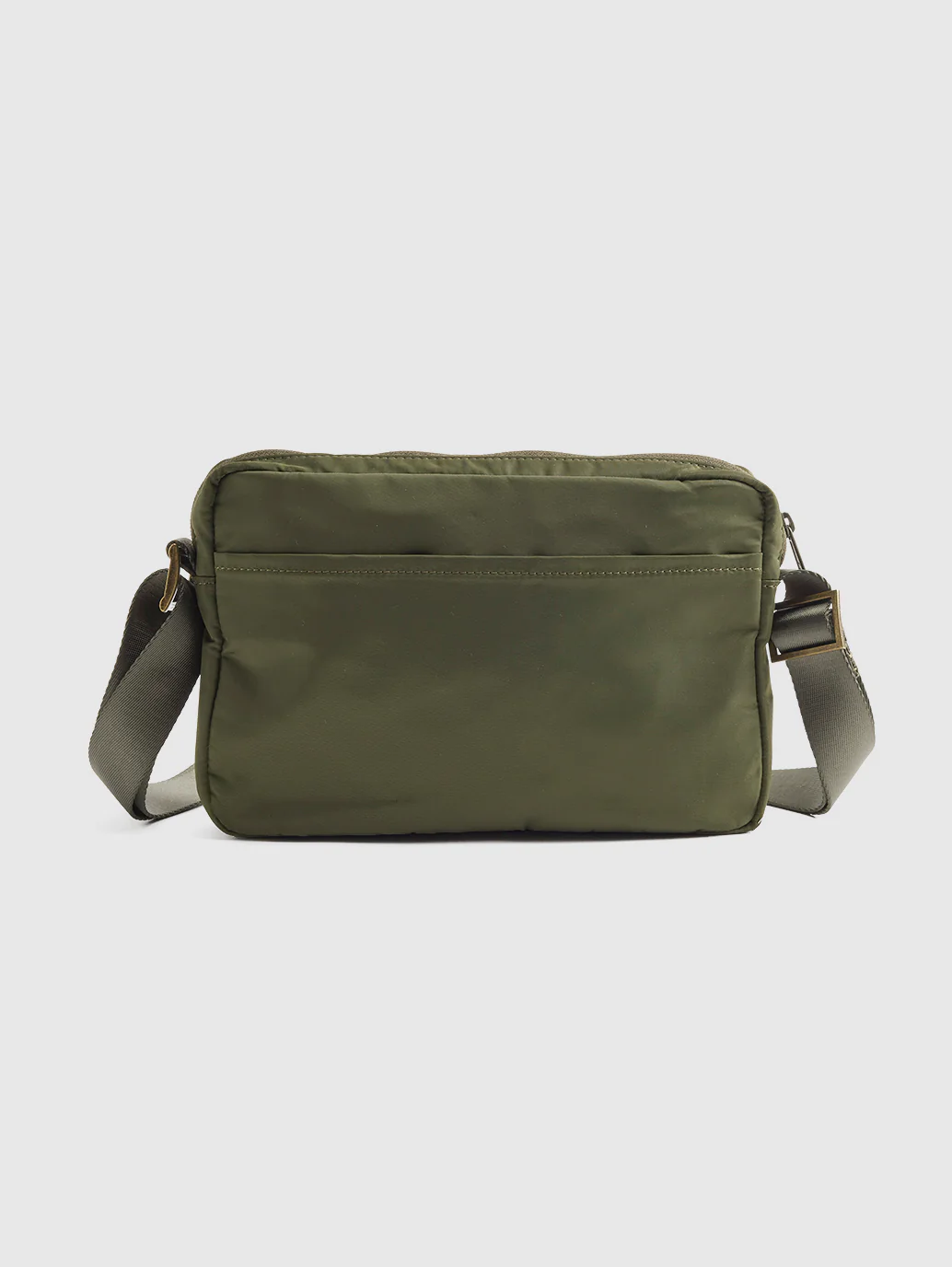 Unisex Olive Solid Crossbody Bag - Image 3