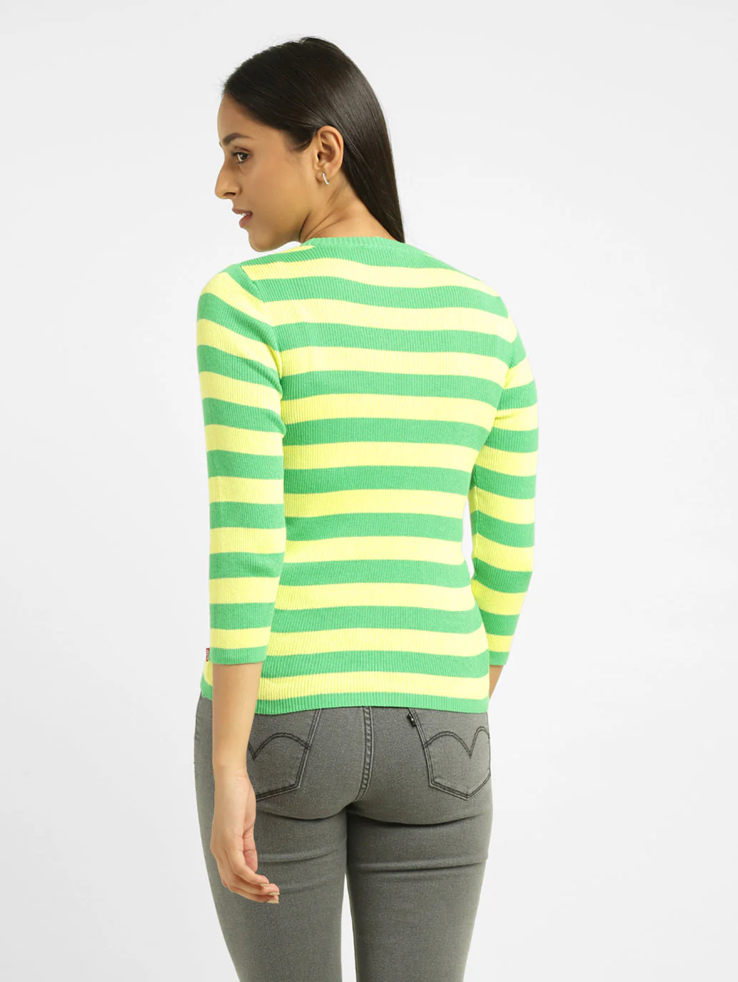 Women's Striped Crew Neck Sweater - Image 3